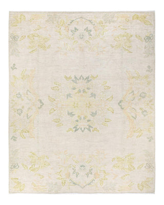 Traditional Oushak Ivory Wool Area Rug 9' 6" x 11' 8" - Solo Rugs