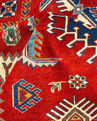 Bohemian Tribal Red Wool Area Rug 7' 3" x 9' 3" - Solo Rugs