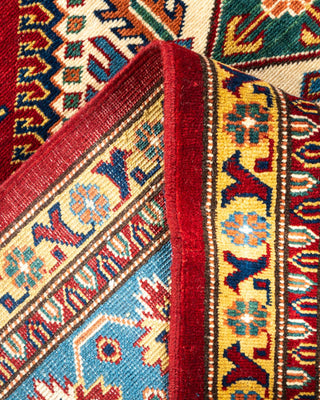 Bohemian Tribal Red Wool Area Rug 5' 2" x 7' 1" - Solo Rugs