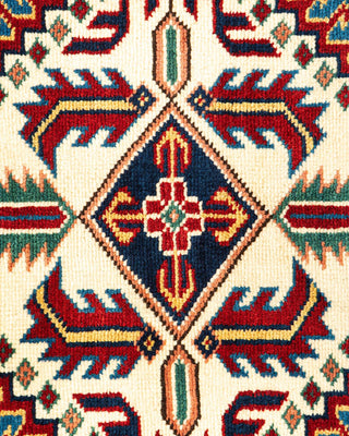 Bohemian Tribal Blue Wool Area Rug 4' 4" x 6' 6" - Solo Rugs