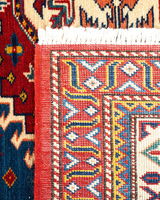 Bohemian Tribal Red Wool Area Rug 6' 6" x 8' 9" - Solo Rugs