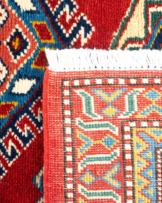 Bohemian Tribal Orange Wool Area Rug 5' 10" x 8' 0" - Solo Rugs