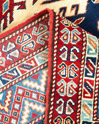 Bohemian Tribal Ivory Wool Area Rug 6' 1" x 8' 2" - Solo Rugs