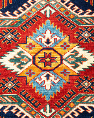 Bohemian Tribal Red Wool Area Rug 6' 1" x 8' 4" - Solo Rugs