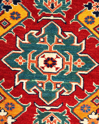 Bohemian Tribal Red Wool Area Rug 6' 0" x 8' 9" - Solo Rugs