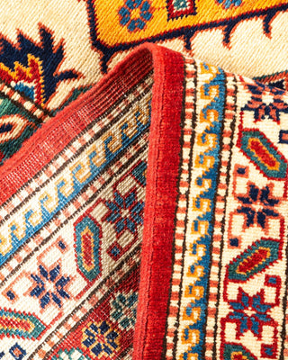 Bohemian Tribal Red Wool Area Rug 6' 0" x 8' 9" - Solo Rugs