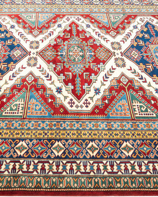 Bohemian Tribal Red Wool Area Rug 6' 1" x 8' 0" - Solo Rugs