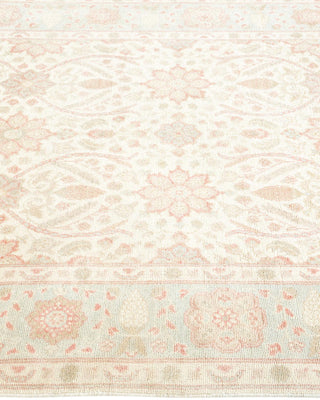 Contemporary Eclectic Ivory Wool Runner 4' 1" x 9' 9" - Solo Rugs