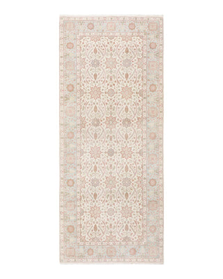 Contemporary Eclectic Ivory Wool Runner 4' 1" x 9' 9" - Solo Rugs