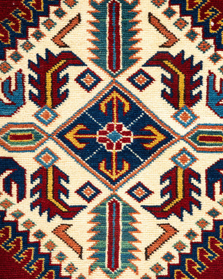 Bohemian Tribal Orange Wool Area Rug 5' 1" x 7' 7" - Solo Rugs
