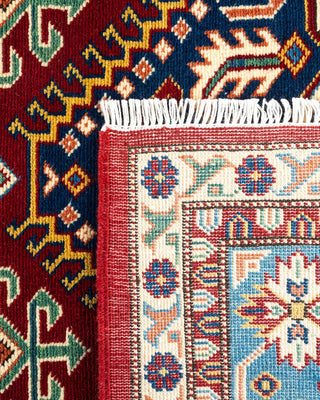 Bohemian Tribal Orange Wool Area Rug 5' 1" x 7' 7" - Solo Rugs