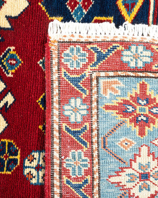 Bohemian Tribal Orange Wool Area Rug 5' 0" x 6' 5" - Solo Rugs