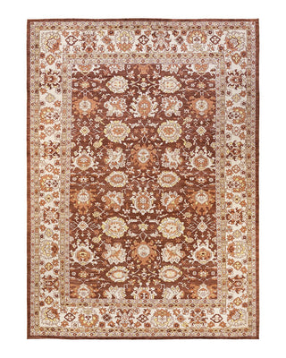 Contemporary Eclectic Brown Wool Area Rug 9' 10" x 13' 10" - Solo Rugs