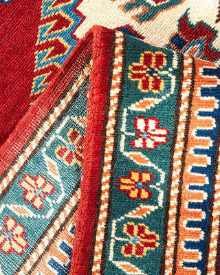 Bohemian Tribal Orange Wool Area Rug 6' 1" x 8' 1" - Solo Rugs