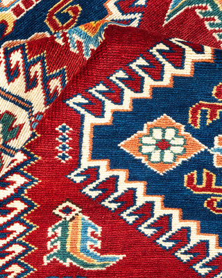 Bohemian Tribal Orange Wool Area Rug 6' 1" x 8' 1" - Solo Rugs