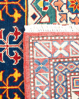 Bohemian Tribal Orange Wool Area Rug 5' 1" x 8' 1" - Solo Rugs