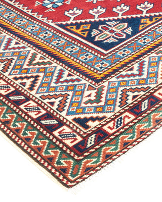 Bohemian Tribal Orange Wool Area Rug 5' 2" x 7' 0" - Solo Rugs