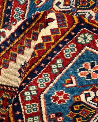 Bohemian Tribal Ivory Wool Area Rug 5' 3" x 7' 1" - Solo Rugs