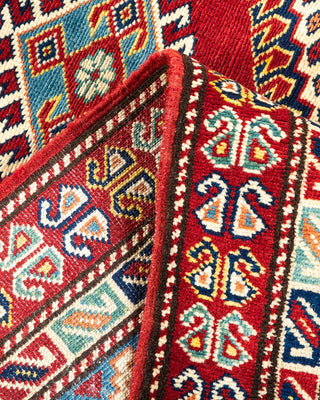 Bohemian Tribal Red Wool Area Rug 6' 3" x 8' 2" - Solo Rugs