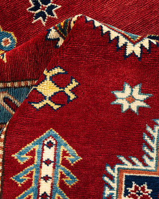 Bohemian Tribal Red Wool Area Rug 6' 2" x 9' 9" - Solo Rugs