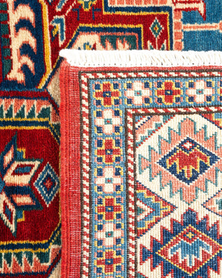 Bohemian Tribal Red Wool Area Rug 4' 4" x 5' 8" - Solo Rugs