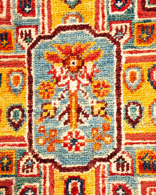 Bohemian Tribal Red Wool Area Rug 5' 1" x 6' 8" - Solo Rugs