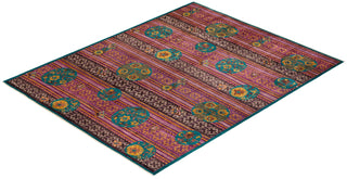 Contemporary Suzani Green Wool Area Rug 8' 1" x 10' 3" - Solo Rugs