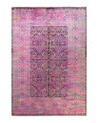 Contemporary Transitional Brown Wool Area Rug 6' 2" x 8' 10" - Solo Rugs