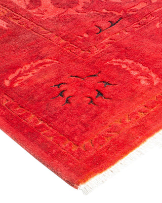Contemporary Transitional Orange Wool Area Rug 6' 0" x 8' 8" - Solo Rugs