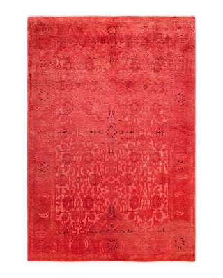 Contemporary Transitional Orange Wool Area Rug 6' 0" x 8' 8" - Solo Rugs