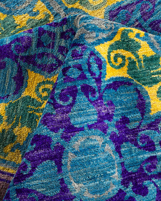 Contemporary Suzani Gray Wool Area Rug 10' 2" x 13' 9" - Solo Rugs