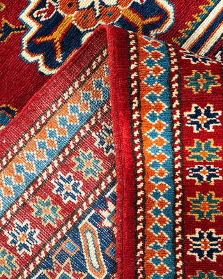 Bohemian Tribal Red Wool Area Rug 7' 3" x 9' 8" - Solo Rugs