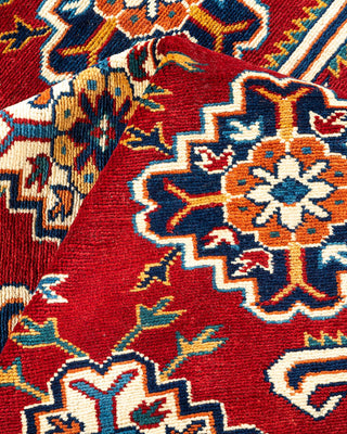 Bohemian Tribal Red Wool Area Rug 7' 3" x 9' 8" - Solo Rugs