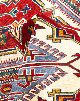 Bohemian Tribal Red Wool Area Rug 5' 10" x 7' 5" - Solo Rugs