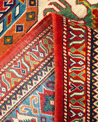 Bohemian Tribal Red Wool Area Rug 5' 8" x 8' 0" - Solo Rugs