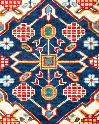 Bohemian Tribal Red Wool Area Rug 5' 5" x 8' 5" - Solo Rugs