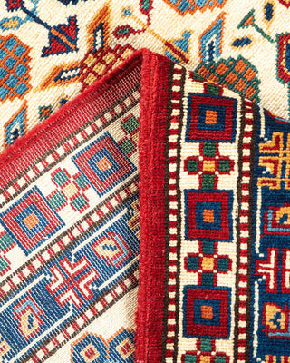 Bohemian Tribal Red Wool Area Rug 5' 5" x 8' 5" - Solo Rugs