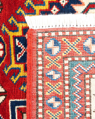 Bohemian Tribal Orange Wool Area Rug 4' 4" x 6' 6" - Solo Rugs