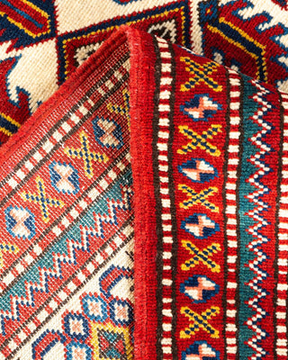 Bohemian Tribal Orange Wool Area Rug 4' 4" x 6' 6" - Solo Rugs
