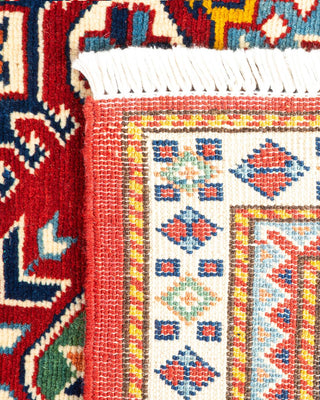Bohemian Tribal Orange Wool Area Rug 4' 4" x 5' 8" - Solo Rugs