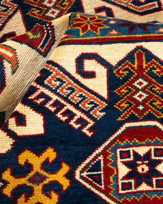 Bohemian Tribal Ivory Wool Area Rug 4' 4" x 5' 10" - Solo Rugs