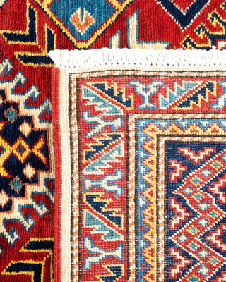 Bohemian Tribal Red Wool Area Rug 4' 3" x 6' 2" - Solo Rugs