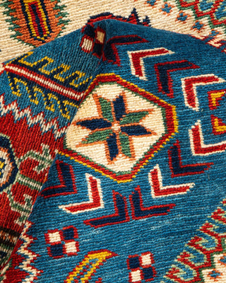 Bohemian Tribal Red Wool Area Rug 4' 1" x 6' 1" - Solo Rugs