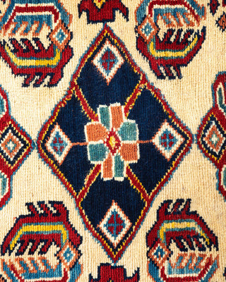 Bohemian Tribal Orange Wool Area Rug 6' 1" x 8' 5" - Solo Rugs