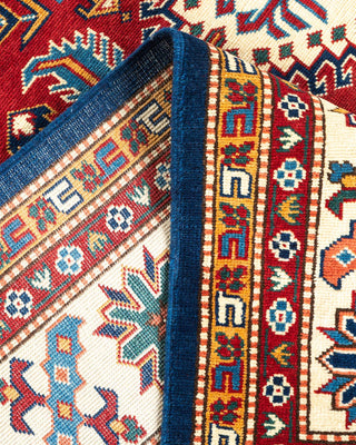 Bohemian Tribal Orange Wool Area Rug 6' 6" x 10' 5" - Solo Rugs