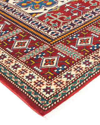 Bohemian Tribal Red Wool Area Rug 6' 1" x 8' 1" - Solo Rugs