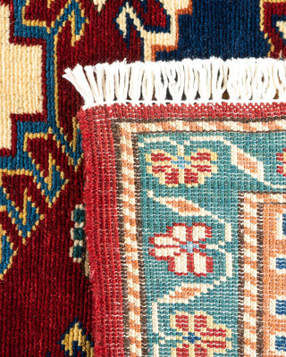 Bohemian Tribal Orange Wool Area Rug 6' 3" x 7' 10" - Solo Rugs