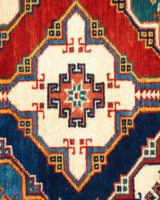 Bohemian Tribal Red Wool Area Rug 6' 1" x 8' 10" - Solo Rugs