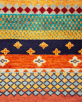 Bohemian Tribal Multi Wool Area Rug 6' 1" x 9' 1" - Solo Rugs