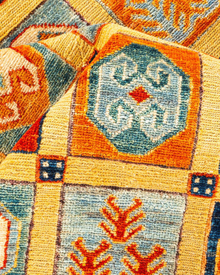 Bohemian Tribal Yellow Wool Area Rug 5' 10" x 7' 10" - Solo Rugs